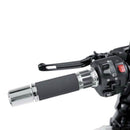 Racing Grips 123mm Length Black with Anodized Aluminium Silver Trim