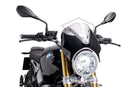 Retrovision Nose Fairing Black with Clear Screen For BMW R Nine T 2014-2020