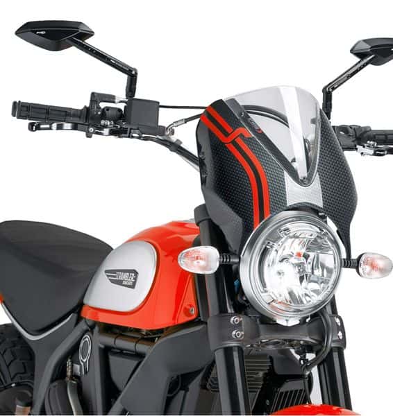 Retrovision Nose Fairing Carbon Look with Clear Screen For Ducati Scrambler Classic 2015-2018