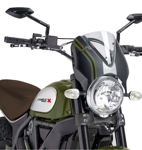 Retrovision Nose Fairing Carbon Look with Clear Screen For Ducati Scrambler Classic 2015-2018