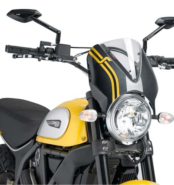 Retrovision Nose Fairing Carbon Look with Clear Screen For Ducati Scrambler Classic 2015-2018