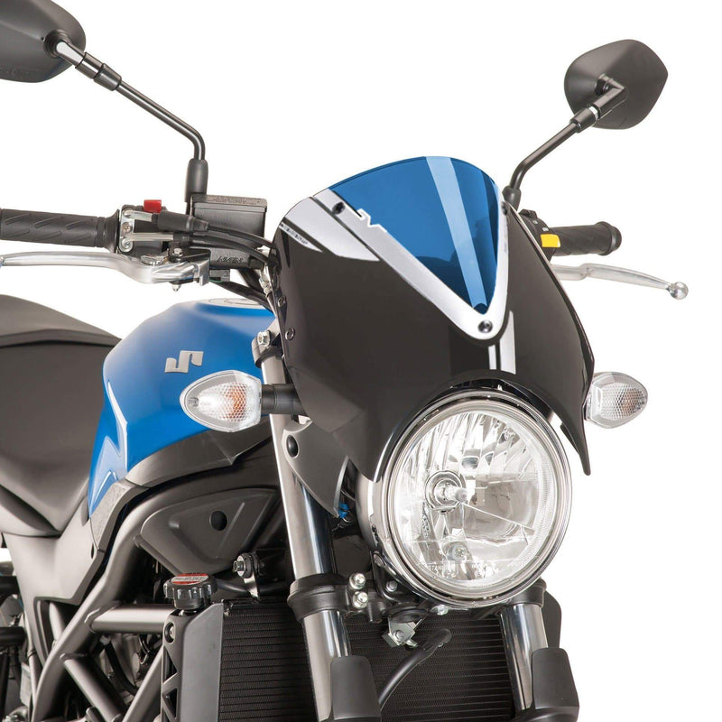 Retrovision Nose Fairing For Matte Black with Blue Screen For Suzuki SV 650 N 2016-Current