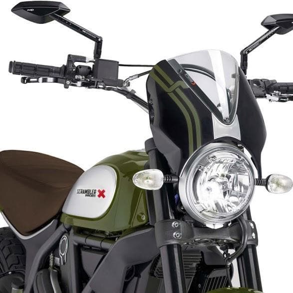 Retrovision Nose Fairing For Matte Black with Clear Screen For Ducati Scrambler Cafe Racer 2017-Current