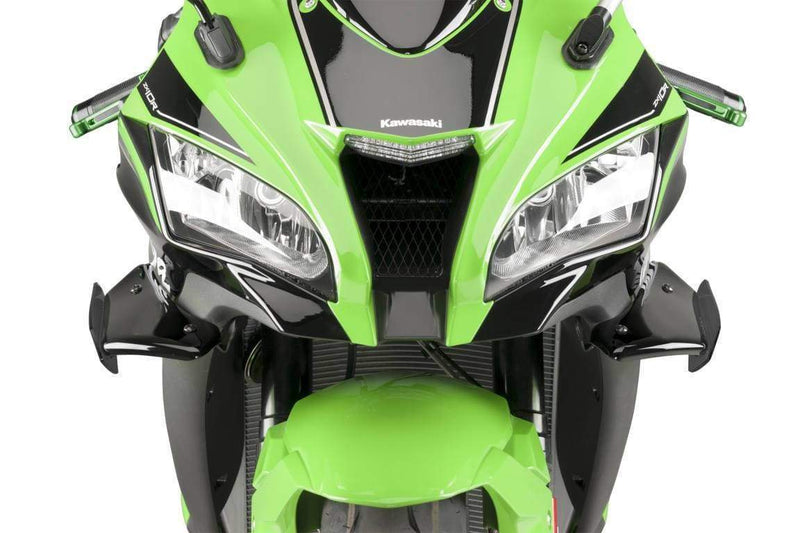 Side Downforce Spoilers Black For Kawasaki ZX10-R 2016-Current
