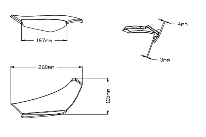 Side Downforce Spoilers Black For Yamaha YZF-R1 / M 2020-Current