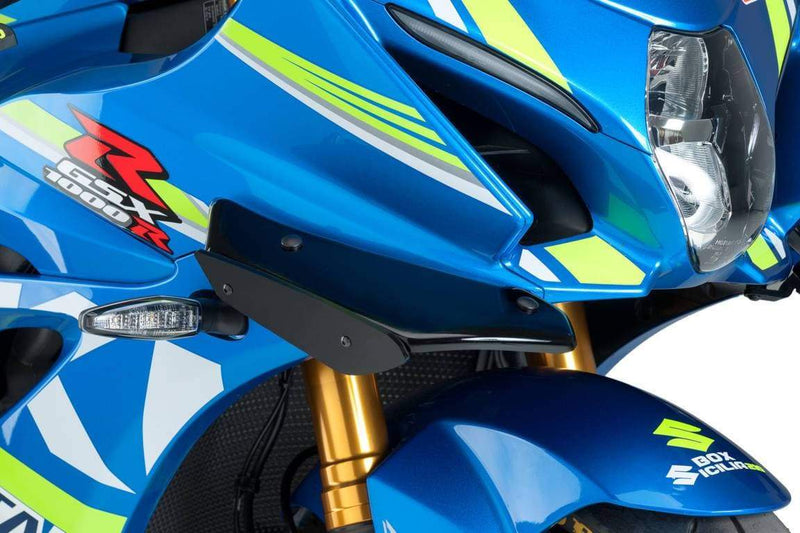 Side Downforce Spoilers Black / Black For Suzuki GSXR 1000 2017-Current