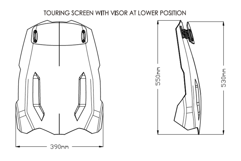 Touring Screen With Visor Light Smoke For Triumph Tiger 900 2020-2023