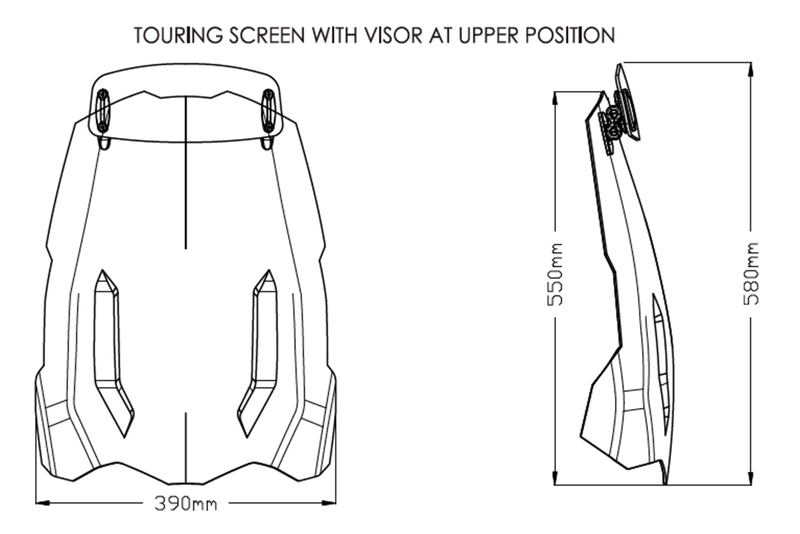 Touring Screen With Visor Light Smoke For Triumph Tiger 900 2020-2023