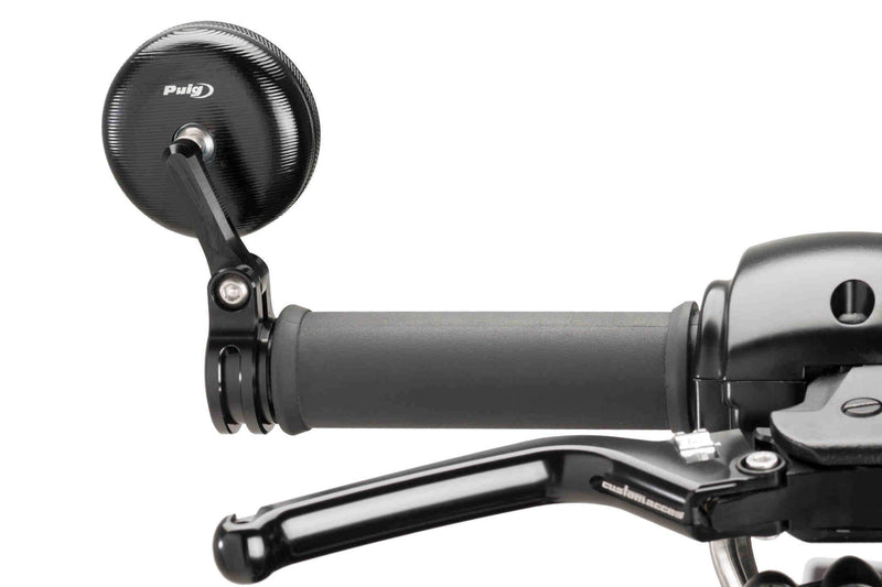 Tracker Bar End Mirror Black
