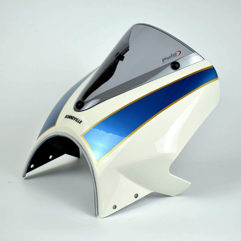 Fly Screen Fusion White & Aegean Blue For Triumph Bonneville T100 2016-Current