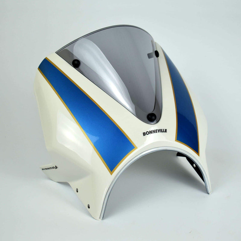 Fly Screen Fusion White & Aegean Blue For Triumph Bonneville T100 2016-Current