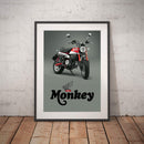 Pyramid Monkey 125 Pearl Nebula Red Poster For Honda Monkey 125 2018-Current