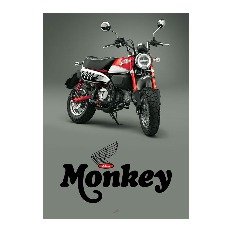 Pyramid Monkey 125 Pearl Nebula Red Poster For Honda Monkey 125 2018-Current