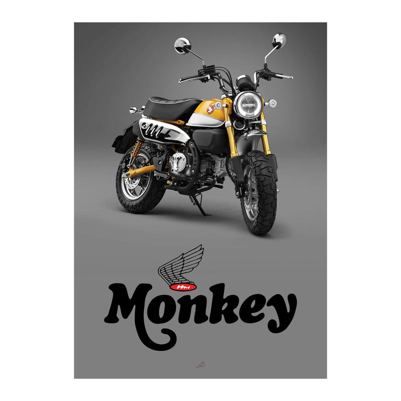 Pyramid Monkey 125 Yellow Poster For Honda Monkey 125 2018-Current