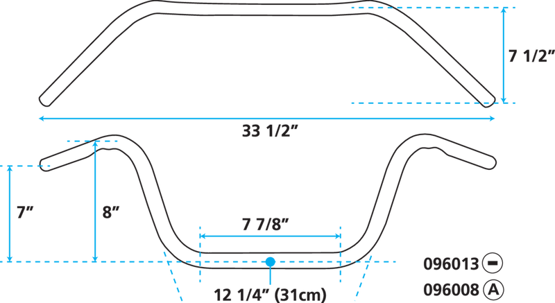 Handlebar Custom Low 8-1/2 Inch /W Dimp