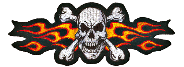 Yellow Flame Skull Mini Patch