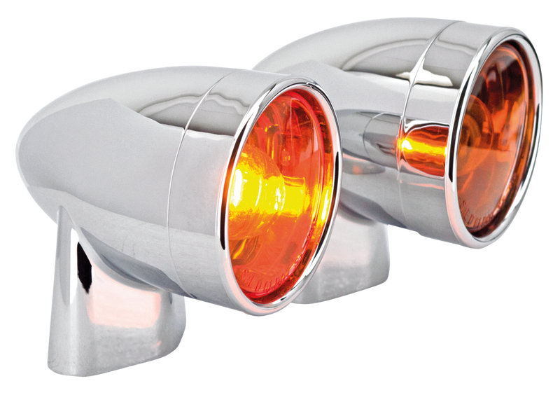 Revox Chrome Amber Bullet Front + Rear Turn Signal