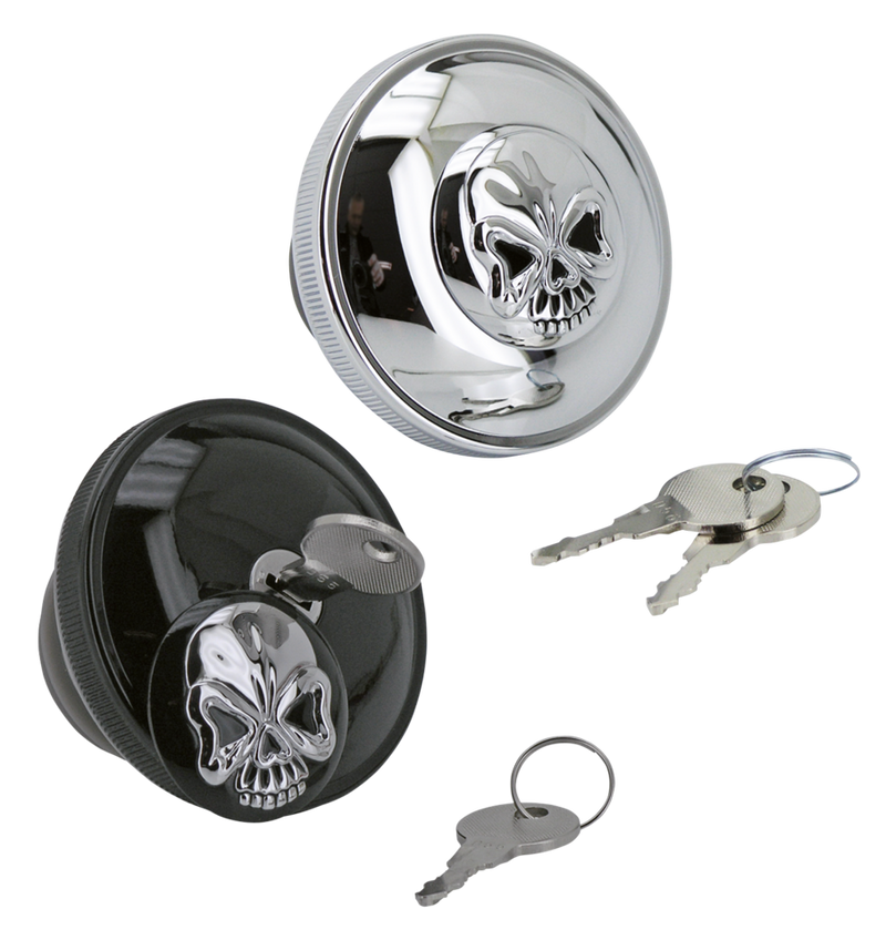 Black Skull Lock Gas Cap 97-E18 Vented