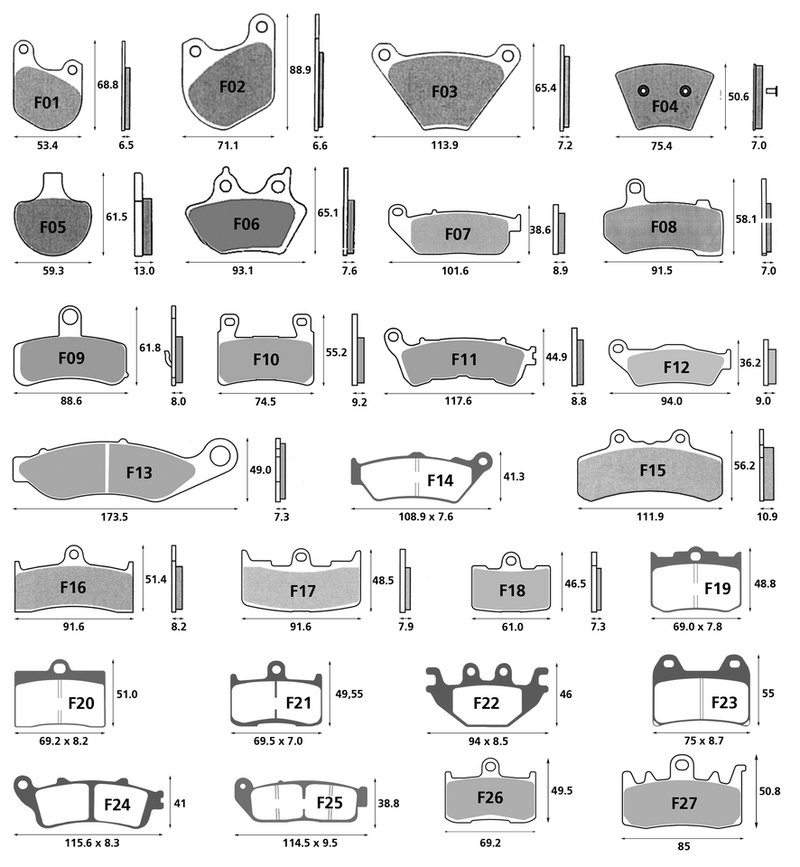 Kevlar Brakepads Front Fx/Xl 74-77