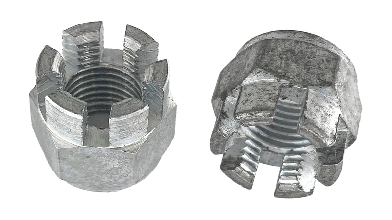 2 Nuts 3/8 Inch-24x15/32 Inchx9/16 Inch Hex Casteled