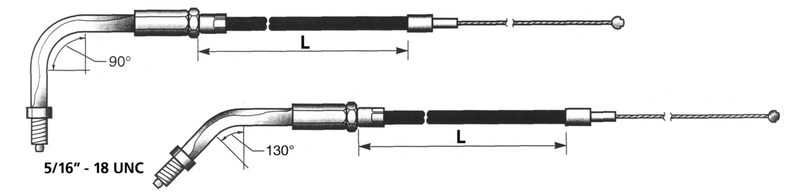 Black BT81 37 Inch 135 Degree Throttle