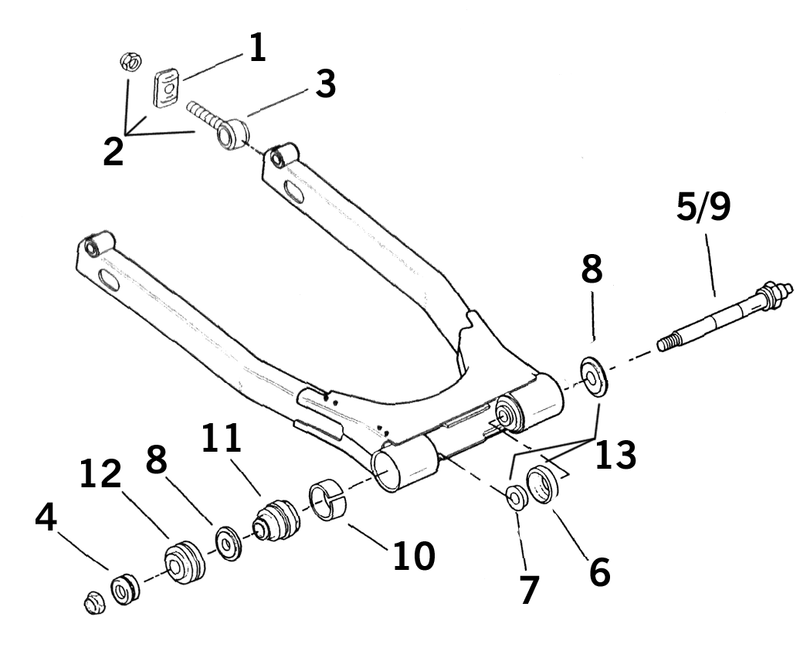 Swingarm Parts For 1980-2001 Touring Pivot Shaft FXR82-88 Flh/T82-85