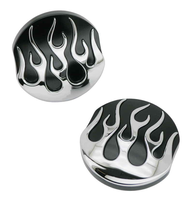 Black Chrome Flamed Gascap Set L+R