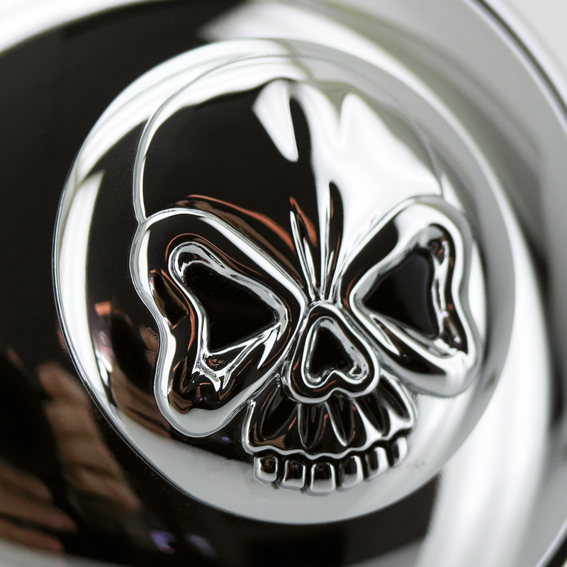 Chrome Skull Lock Gas Cap 97-E18 Vented