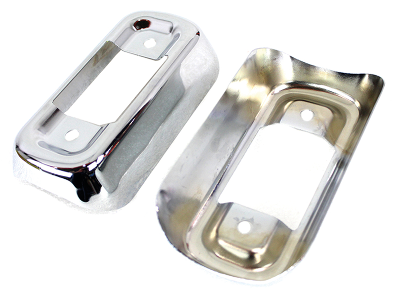 Chrome Muffler Bracket Covers For Touring 4 Inch Muffler Chrome Bracket Covers Flt/H17-Up