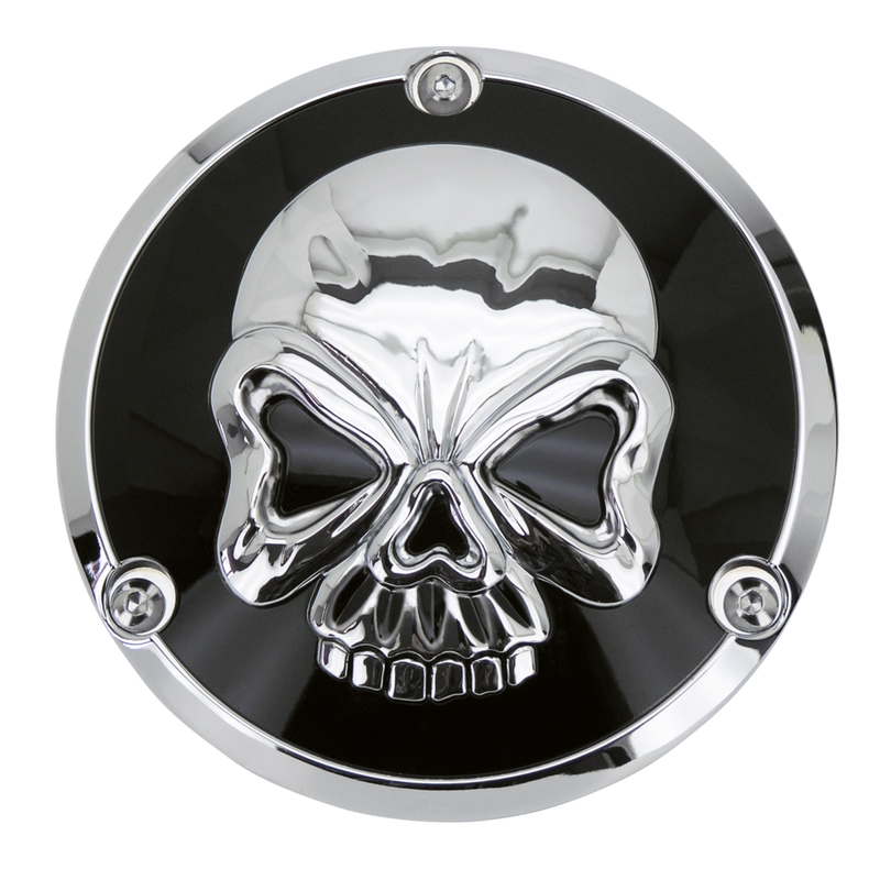 Skull Black/Chrome Derby Cover 5 Hole