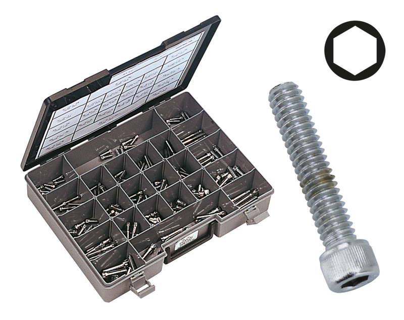 Assortment Tray Allen Head Screws Chrome UNC