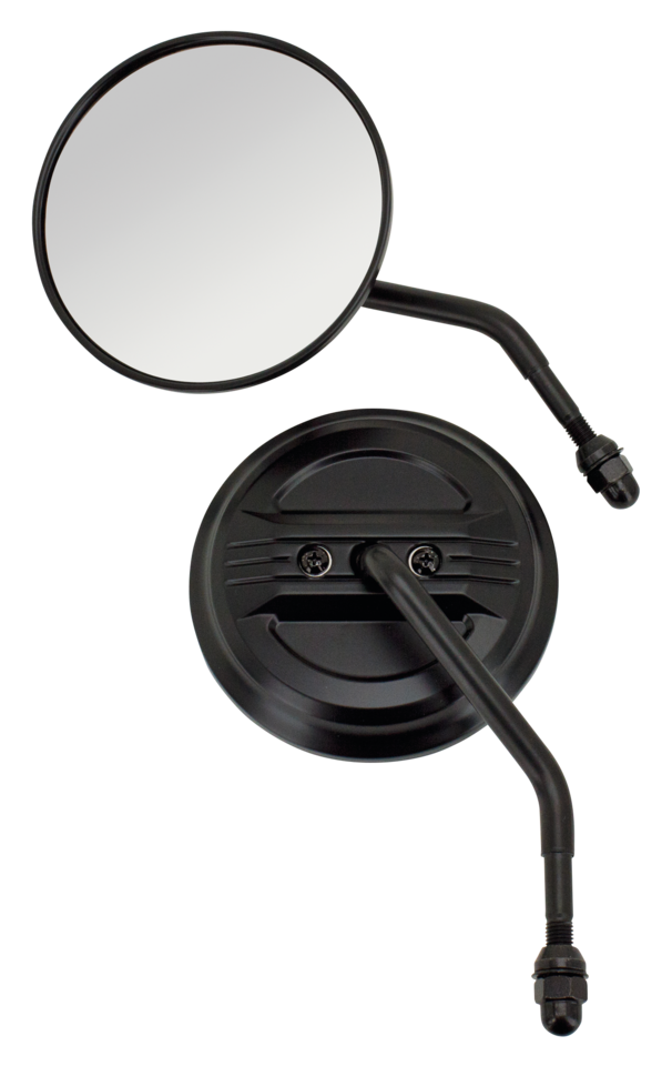 Black Airfoil Round Mirror Set