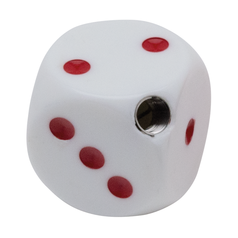 Dice Style Shifter Knob Dice Shifter Knob White W/ Red Dots