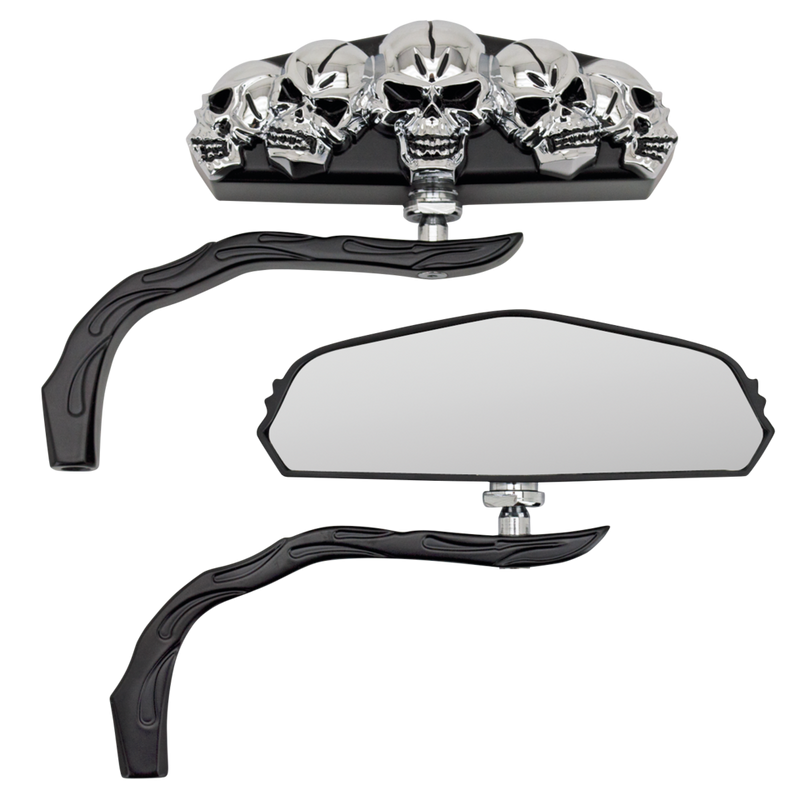 Black Skull Vision Mirror Set