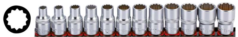 1/2 Inch Socketset 12-Point Metric 12Pc On R