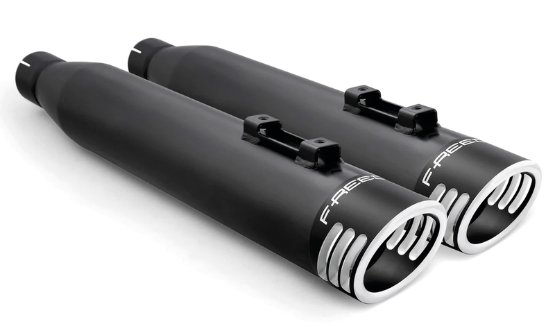 4 Inch Racing Slip-Ons Black/Black Sculpted FLH/T17-UP