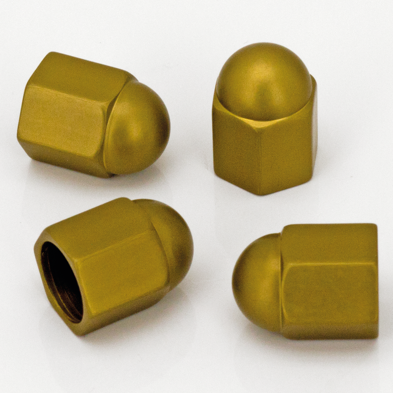 Acorn And Nugget Design Valve Stem Cap Gold - Pack Of 4