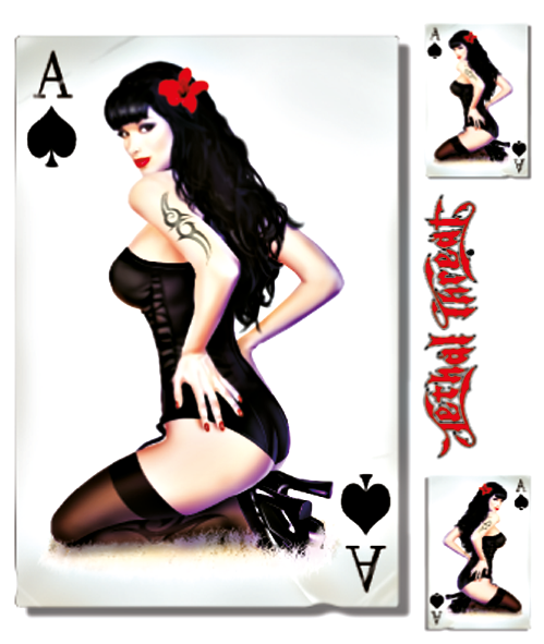Ace Of Spades Pin Up 5.5 Inch X7 Inch