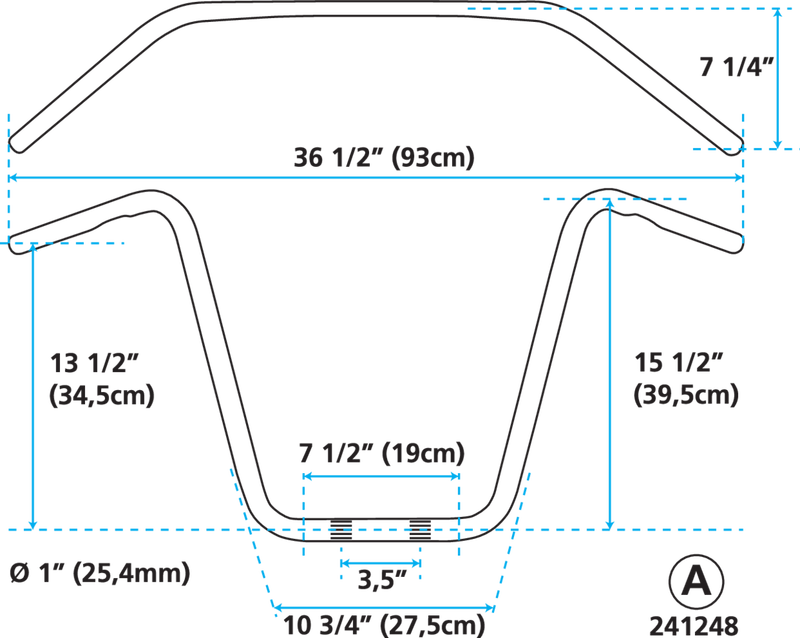 High Ape Hanger 16 Inch With Dimples D=1 Inch