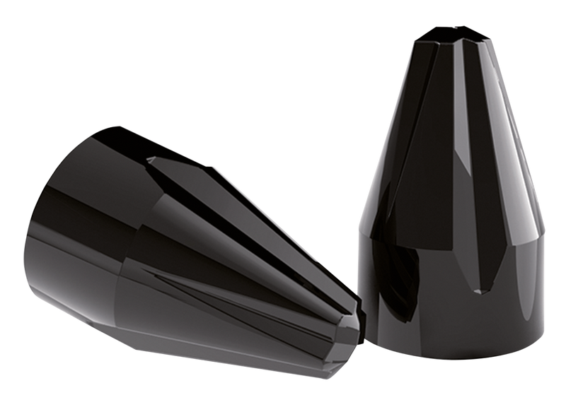 5/16 Inch Fluted Spike Bolt Caps Black - Pack Of 6