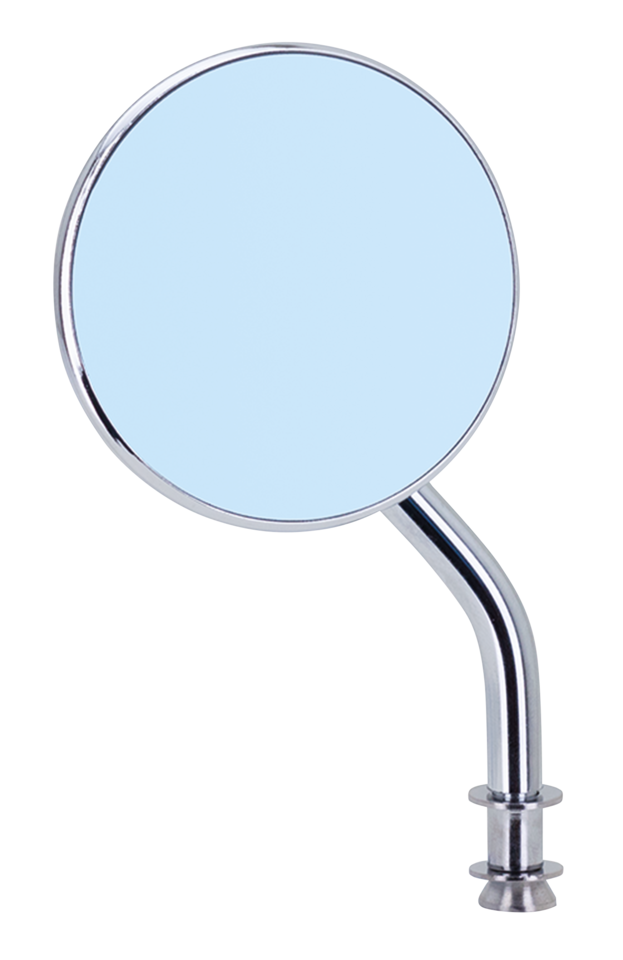 Blue Glass Round 3 Inch Mirror 4 Inch Stem Universal