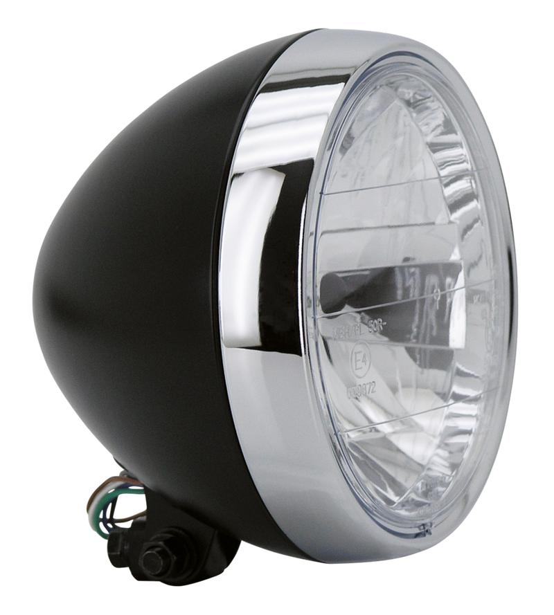 Black 7 Inch Headlight W/Chrome Bezel Eu