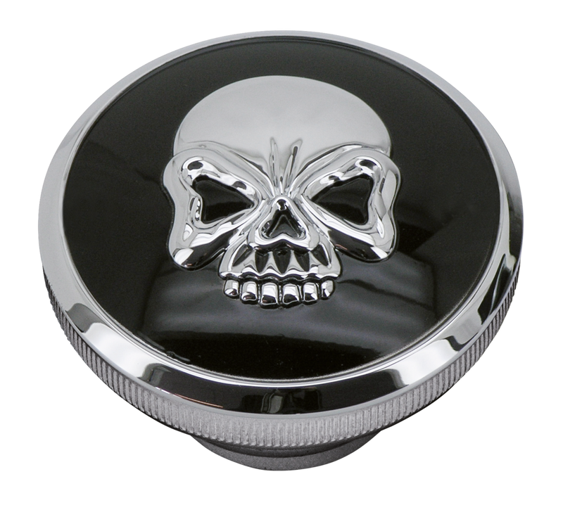 Skull Black/Chrome Gas Cap Set 84-96