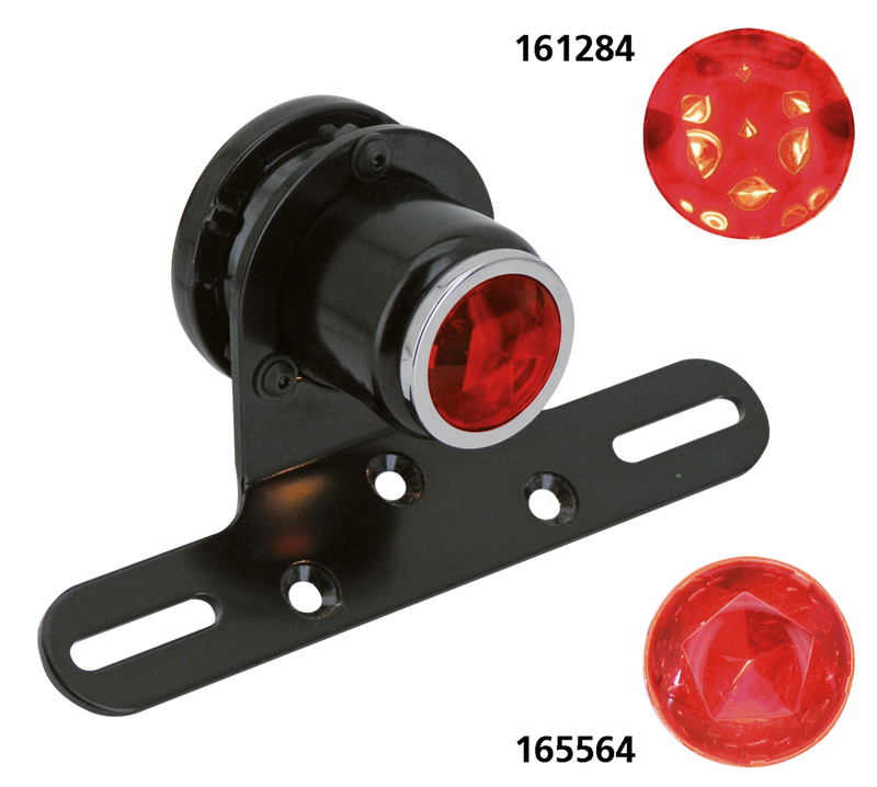 Classic 1.5 Inch Black Round Taillight W/L