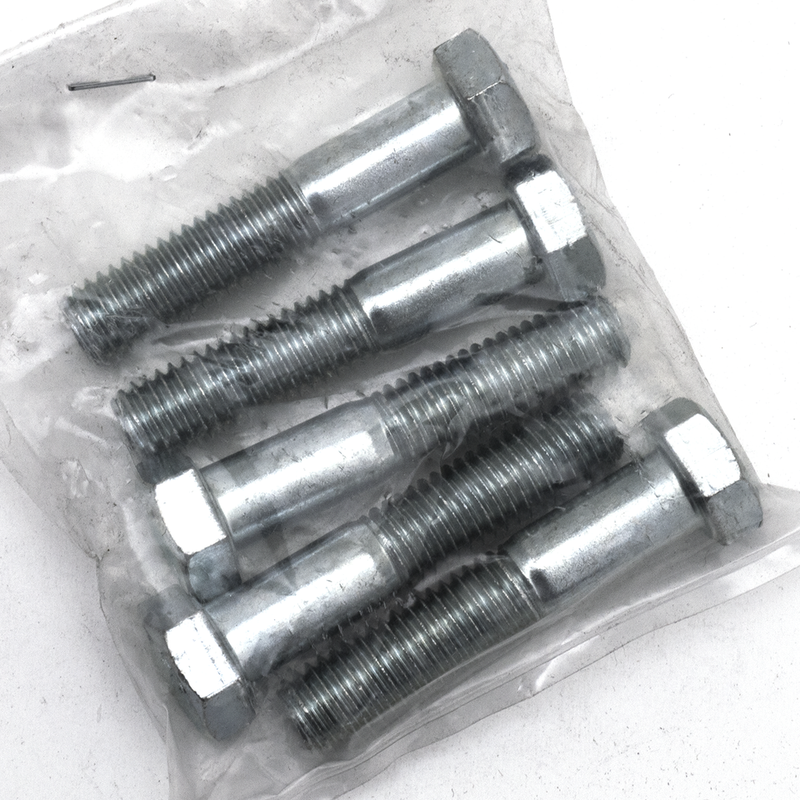 Zinc Hex Bolt 1/2-13X2.5 Inch - Pack Of 5