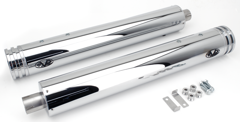 Twin Slip-On Chrome Muffler Set FLH/T04-17