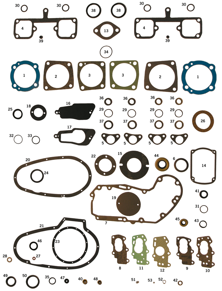 Gaskets/ O-Rings & Seals For K/ Kh/ Xr & Ironhead Sportster Large Cork Pushrod Washer 17955-48 Pack Of 10