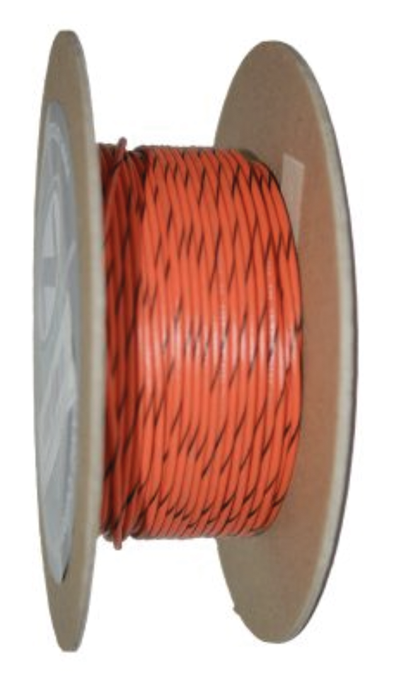 18-Gauge Orange/Black Stripe 100 Spool Primary Wire