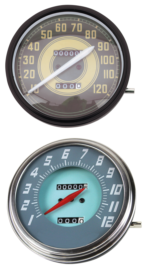 V-Twin Speedometers For Flathead Servi-Car & Big Twin Replica Speedo Army Face 2:1 Ratio