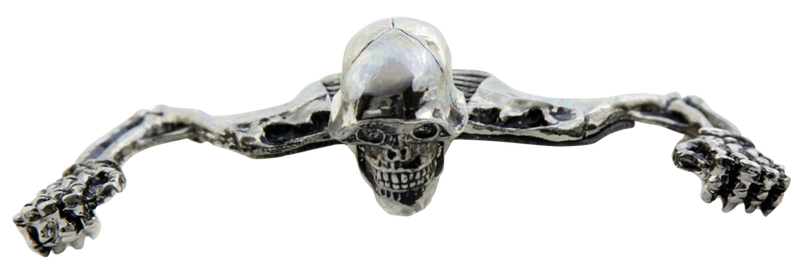 Skulled Headlamp Visor Ornament 7 Inch Headlamp Visor Ornament Skull Chrome